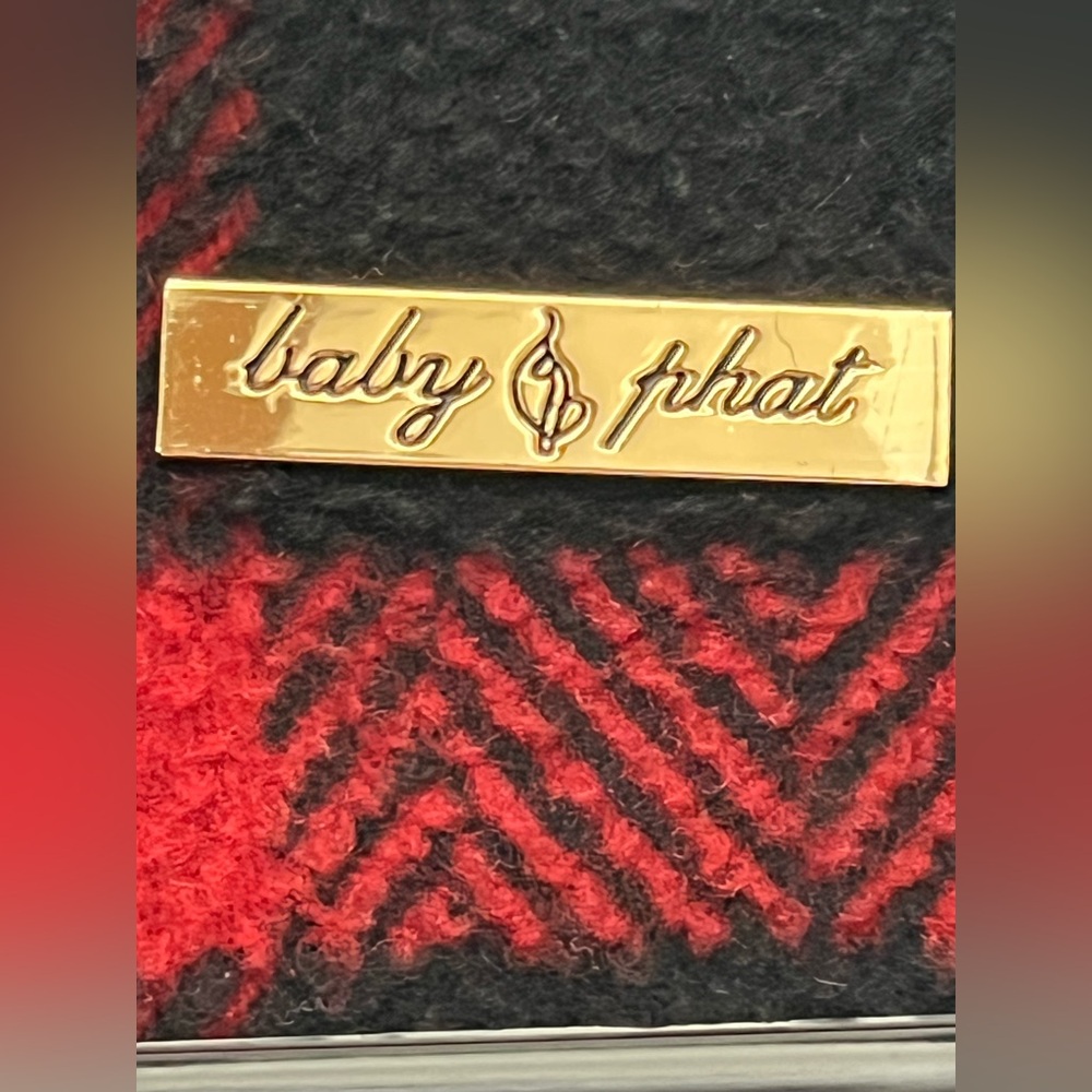 Baby Phat Red and Black Plaid Pea Coat With A Hood - XL - Picture 8 of 13
